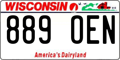 WI license plate 889OEN
