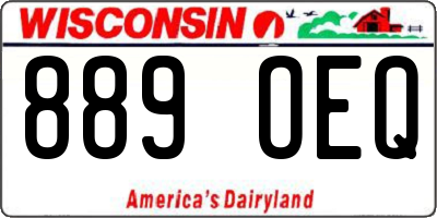 WI license plate 889OEQ