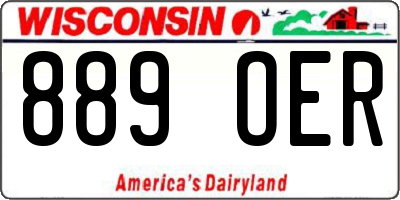 WI license plate 889OER