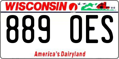 WI license plate 889OES