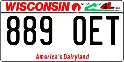 WI license plate 889OET