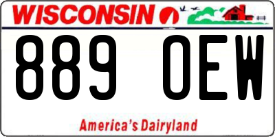 WI license plate 889OEW