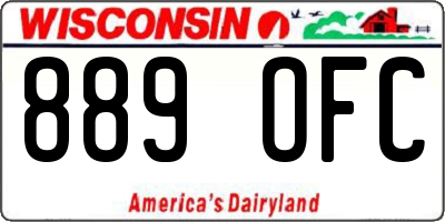 WI license plate 889OFC