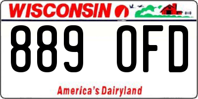 WI license plate 889OFD