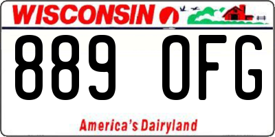 WI license plate 889OFG