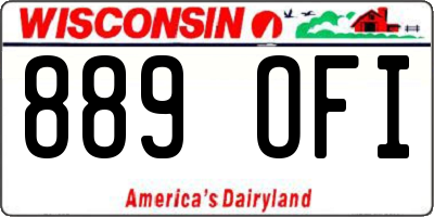 WI license plate 889OFI
