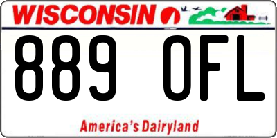 WI license plate 889OFL