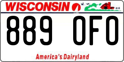 WI license plate 889OFO