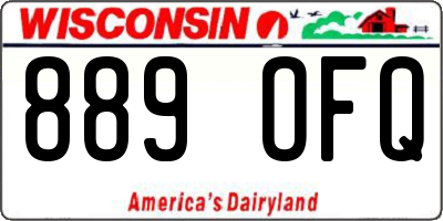 WI license plate 889OFQ