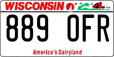 WI license plate 889OFR