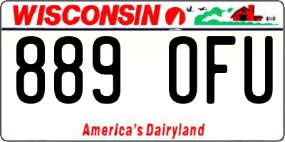 WI license plate 889OFU