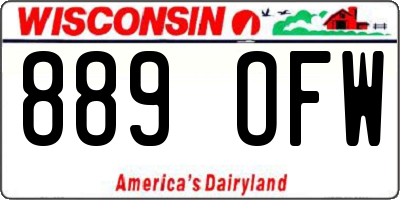 WI license plate 889OFW