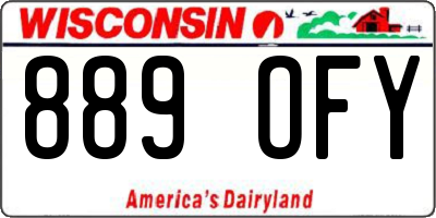 WI license plate 889OFY
