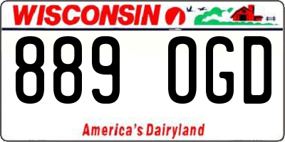 WI license plate 889OGD