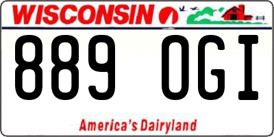 WI license plate 889OGI