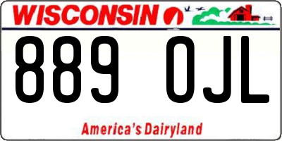 WI license plate 889OJL