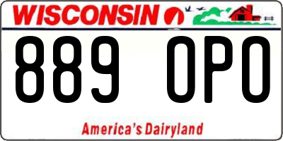 WI license plate 889OPO