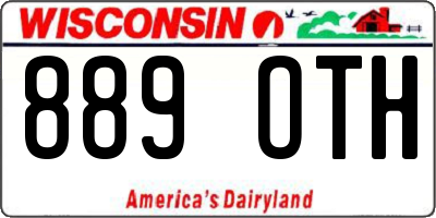 WI license plate 889OTH