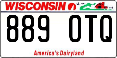 WI license plate 889OTQ