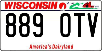 WI license plate 889OTV