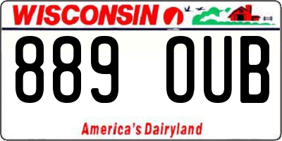 WI license plate 889OUB