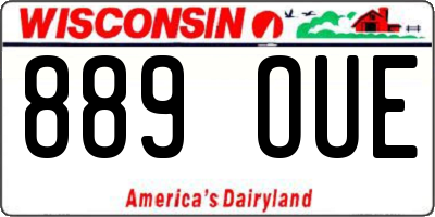 WI license plate 889OUE