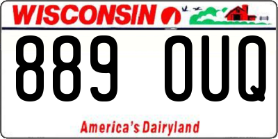 WI license plate 889OUQ