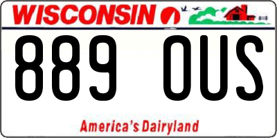 WI license plate 889OUS