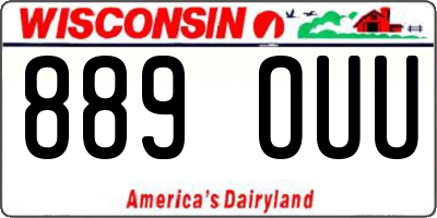 WI license plate 889OUU