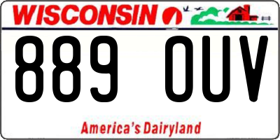 WI license plate 889OUV