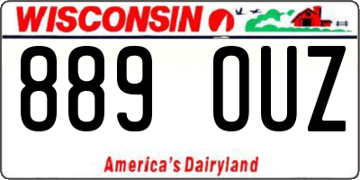 WI license plate 889OUZ