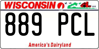 WI license plate 889PCL