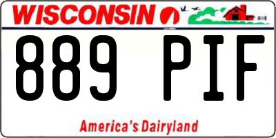 WI license plate 889PIF
