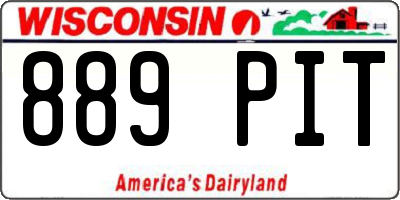 WI license plate 889PIT