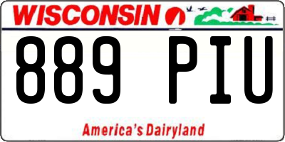 WI license plate 889PIU