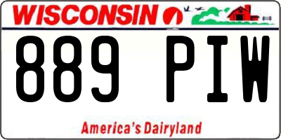 WI license plate 889PIW