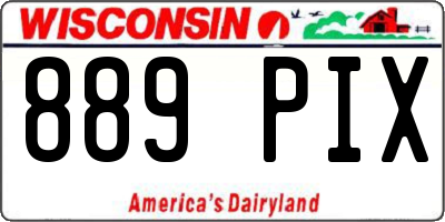 WI license plate 889PIX