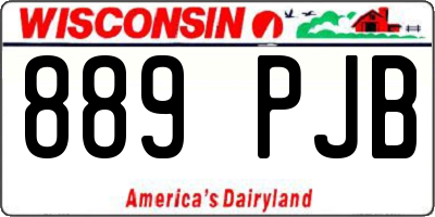 WI license plate 889PJB