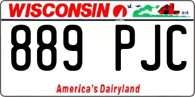 WI license plate 889PJC