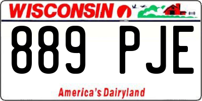 WI license plate 889PJE