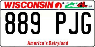 WI license plate 889PJG