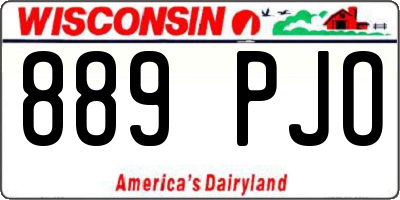 WI license plate 889PJO