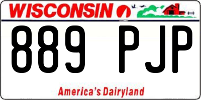 WI license plate 889PJP