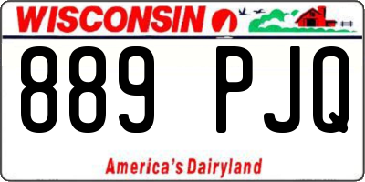 WI license plate 889PJQ