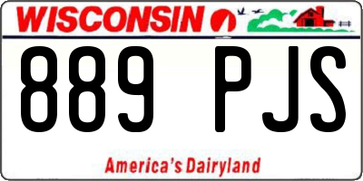 WI license plate 889PJS
