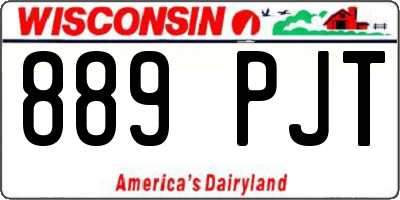 WI license plate 889PJT