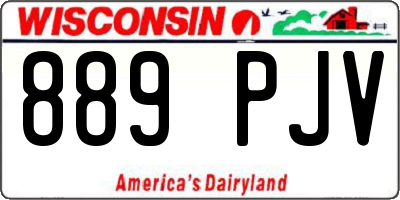 WI license plate 889PJV