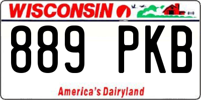 WI license plate 889PKB