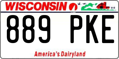 WI license plate 889PKE