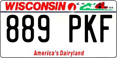 WI license plate 889PKF
